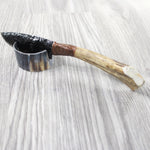 Moose Antler Handle Obsidian Blade Ornamental Knife #1458  Mountain Man Knife