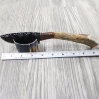 Moose Antler Handle Obsidian Blade Ornamental Knife #1458  Mountain Man Knife
