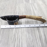 Moose Antler Handle Obsidian Blade Ornamental Knife #1458  Mountain Man Knife