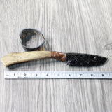Moose Antler Handle Obsidian Blade Ornamental Knife #1458  Mountain Man Knife