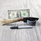 Moose Antler Handle Obsidian Blade Ornamental Knife #1458  Mountain Man Knife