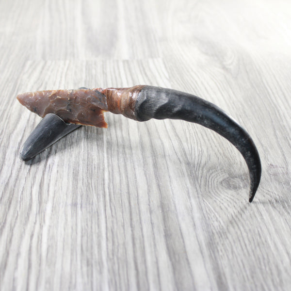 Springbok Horn Handle Stone Blade Ornamental Knife #6458    Mountain Man Knife