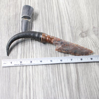 Springbok Horn Handle Stone Blade Ornamental Knife #6458    Mountain Man Knife