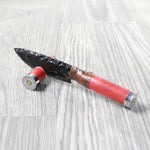 Shotgun Shell Handle Obsidian Blade Ornamental Knife #3558  Mountain Man Knife