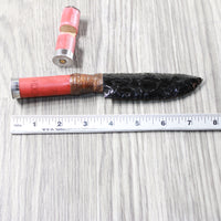 Shotgun Shell Handle Obsidian Blade Ornamental Knife #3558  Mountain Man Knife