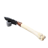 Deer Bone Handle Obsidian Blade Ornamental Knife #7558  Mountain Man Knife
