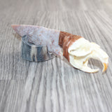 Muskrat Skull Handle Stone Blade Ornamental Knife #08567    Mountain Man Knife