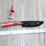 Shotgun Shell Hull Handle Obsidian  Blade Ornamental Knife #15867     Mountain Man Knife