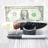 Mink Skull Handle Obsidian Blade Ornamental Knife #7558  Mountain Man Knife