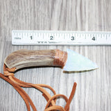 Antler Handle  Opalite Blade Knife Necklace  #16467  Mountain Man Necklace