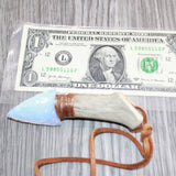 Antler Handle  Opalite Blade Knife Necklace  #16467  Mountain Man Necklace
