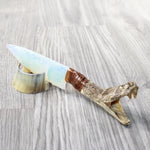 Rattlesnake Head Handle Opalite Blade Ornamental Knife #8558     Mountain Man Knife