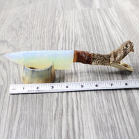 Rattlesnake Head Handle Opalite Blade Ornamental Knife #8558     Mountain Man Knife