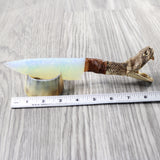 Rattlesnake Head Handle Opalite Blade Ornamental Knife #8558     Mountain Man Knife