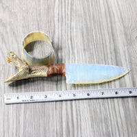 Rattlesnake Head Handle Opalite Blade Ornamental Knife #8558     Mountain Man Knife