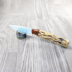 Cholla Cactus Wood Handle Opalite Blade Ornamental Knife #8558     Mountain Man Knife