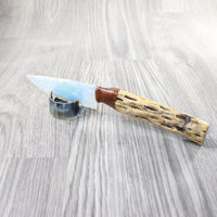 Cholla Cactus Wood Handle Opalite Blade Ornamental Knife #8558     Mountain Man Knife