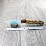 Cholla Cactus Wood Handle Opalite Blade Ornamental Knife #8558     Mountain Man Knife