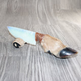 Deer Foot Handle Opalite Blade Ornamental Knife # 24267
