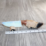 Deer Foot Handle Opalite Blade Ornamental Knife # 24267