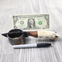 Coyote Foot Handle Obsidian Blade Ornamental Knife #7658  Mountain Man Knife