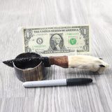 Coyote Foot Handle Obsidian Blade Ornamental Knife #7658  Mountain Man Knife