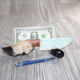 Deer Foot Handle Opalite Blade Ornamental Knife # 24267