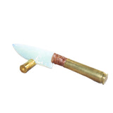 50 Cal Shell Casing Handle Opalite Blade Ornamental Knife #23467
