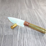 50 Cal Shell Casing Handle Opalite Blade Ornamental Knife #23467