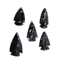 5 Large Obsidian Ornamental Arrowheads  #4249  Spearhead