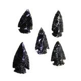 5 Large Obsidian Ornamental Arrowheads  #4249  Spearhead