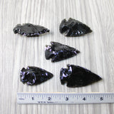 5 Large Obsidian Ornamental Arrowheads  #4249  Spearhead