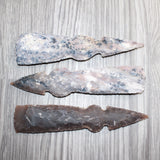 3 Stone Ornamental Tomahawk Heads #367    Agate Jasper Ax Axe Hatchet