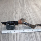Goat Horn Handle Obsidian  Blade Ornamental Knife #22667