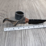 Goat Horn Handle Obsidian  Blade Ornamental Knife #22667