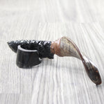 Goat Horn Handle Obsidian Blade Ornamental Knife #9958  Mountain Man Knife