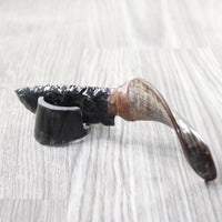 Goat Horn Handle Obsidian Blade Ornamental Knife #9958  Mountain Man Knife