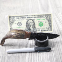 Goat Horn Handle Obsidian Blade Ornamental Knife #9958  Mountain Man Knife