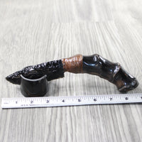 Impala Horn Handle Obsidian Blade Ornamental Knife #9958  Mountain Man Knife