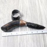 Impala Horn Handle Obsidian Blade Ornamental Knife #9958  Mountain Man Knife
