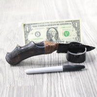 Impala Horn Handle Obsidian Blade Ornamental Knife #9958  Mountain Man Knife