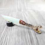 Rattlesnake Head Handle Opalite Blade Ornamental Knife #caldw     Mountain Man Knife