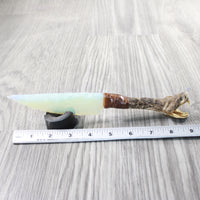 Rattlesnake Head Handle Opalite Blade Ornamental Knife #caldw     Mountain Man Knife