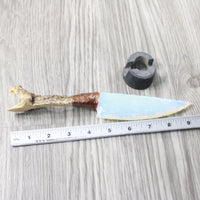 Rattlesnake Head Handle Opalite Blade Ornamental Knife #caldw     Mountain Man Knife