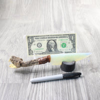 Rattlesnake Head Handle Opalite Blade Ornamental Knife #caldw     Mountain Man Knife