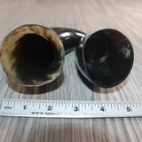 2 Small Polished Cow Horns #667    Natural colored