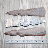 3 Stone Ornamental Tomahawk Heads #067    Agate Jasper Ax Axe Hatchet
