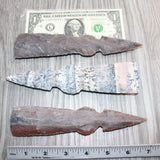 3 Stone Ornamental Tomahawk Heads #067    Agate Jasper Ax Axe Hatchet