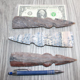 3 Stone Ornamental Tomahawk Heads #067    Agate Jasper Ax Axe Hatchet