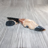 Deer Foot Handle Obsidian  Blade Ornamental Knife # 24067